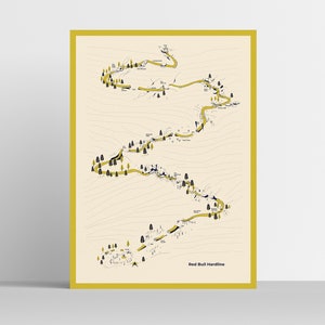 Hardline Mountainbike Strecke Poster Illustration - Geschenk für Radfahrer / Kunst / Prints / Poster / Wanddeko