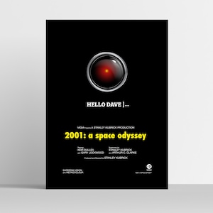 2001 A Space Odyssey Minimalist Film Poster - Iconic Kubrick Sci-Fi Artwork print Home wall Decor