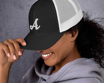 Personalised Baseball Caps Initial Letter, Hats, Trucker Style Baseball Cap A-Z available 5 colours
