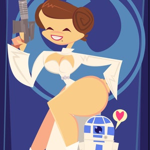 Prinzessin Leia Illustration Druck