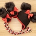 Nour reviewed Baby girl double pompom hat and fur booties with bows - Minnie Mouse Inspired - Crochet photo props for newborns - Disney baby girl clothing