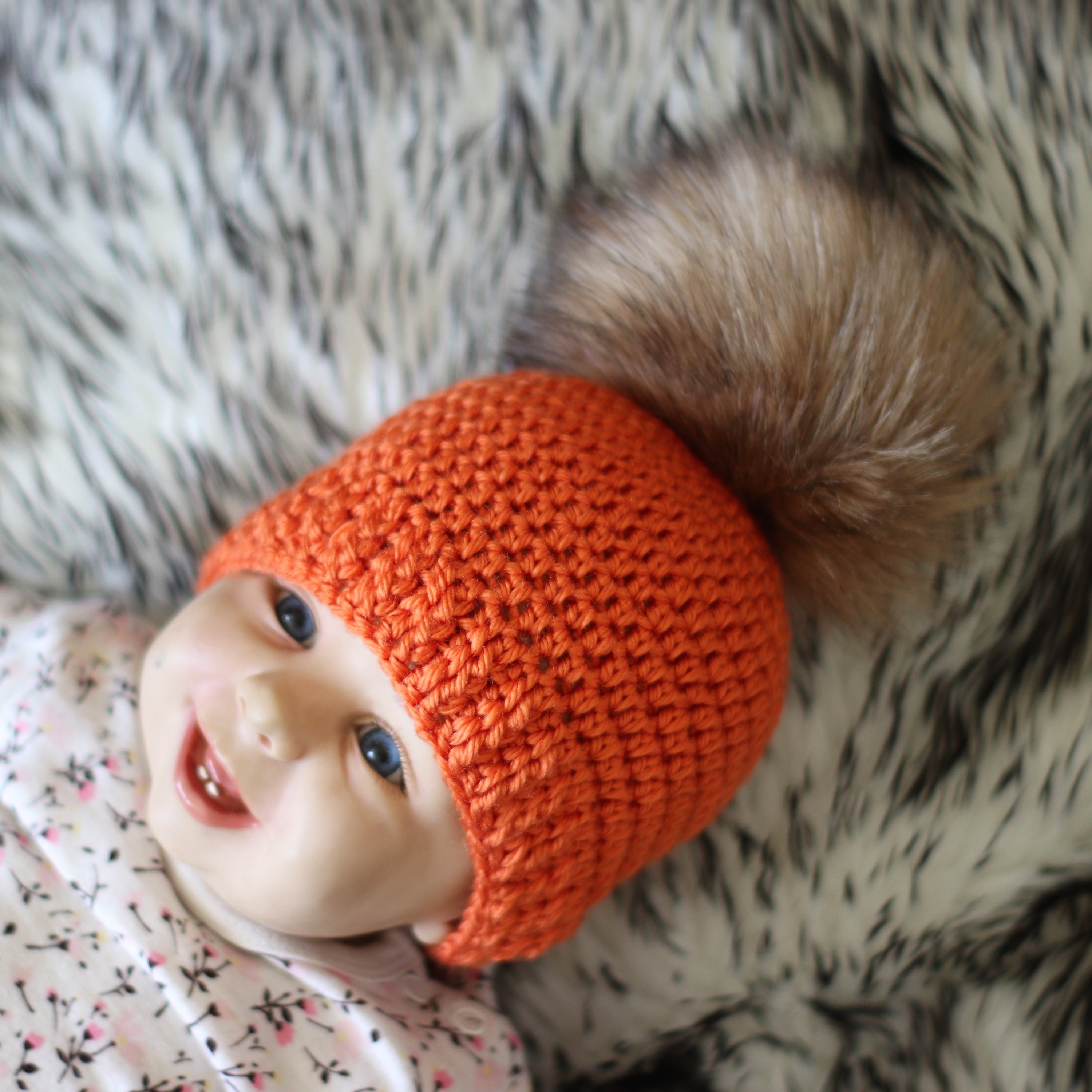 orange newborn hat