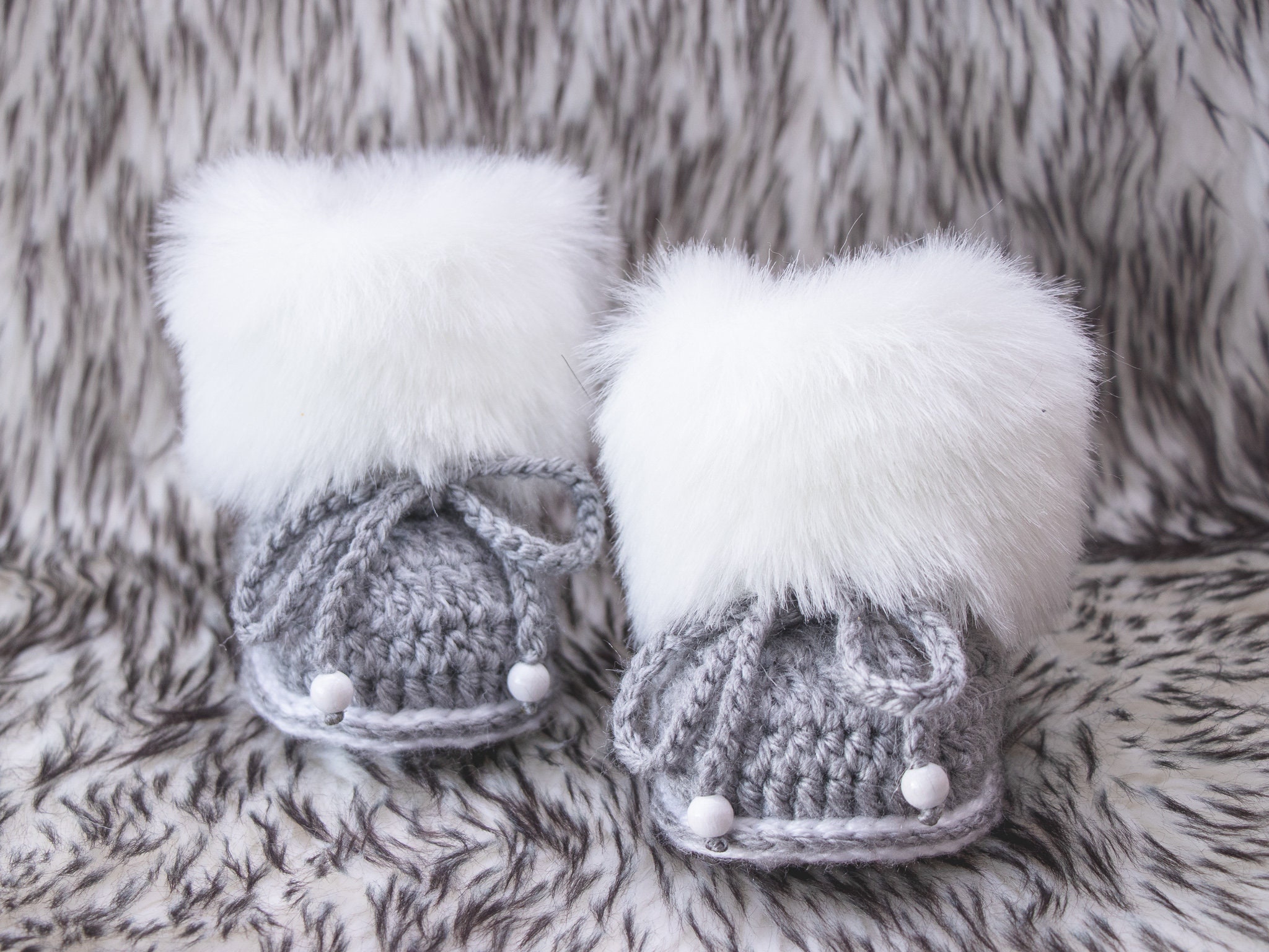 Baby white fur clearance boots