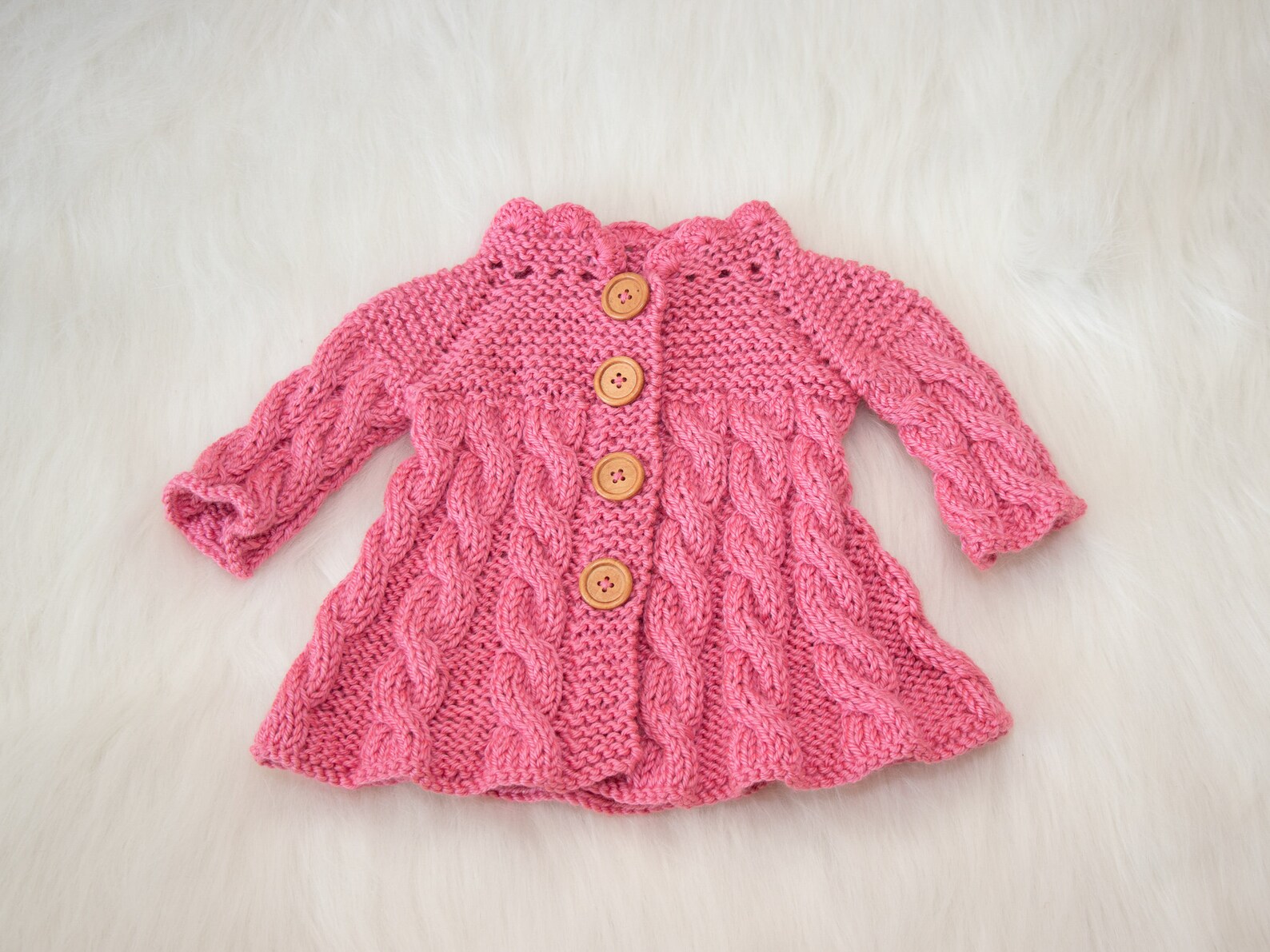 Raspberry Pink Baby Girl Coming Home Outfit Hand Knitted Baby Etsy