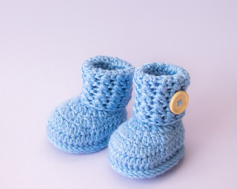 Blue Baby Boy Booties Crochet Baby Booties Baby Etsy