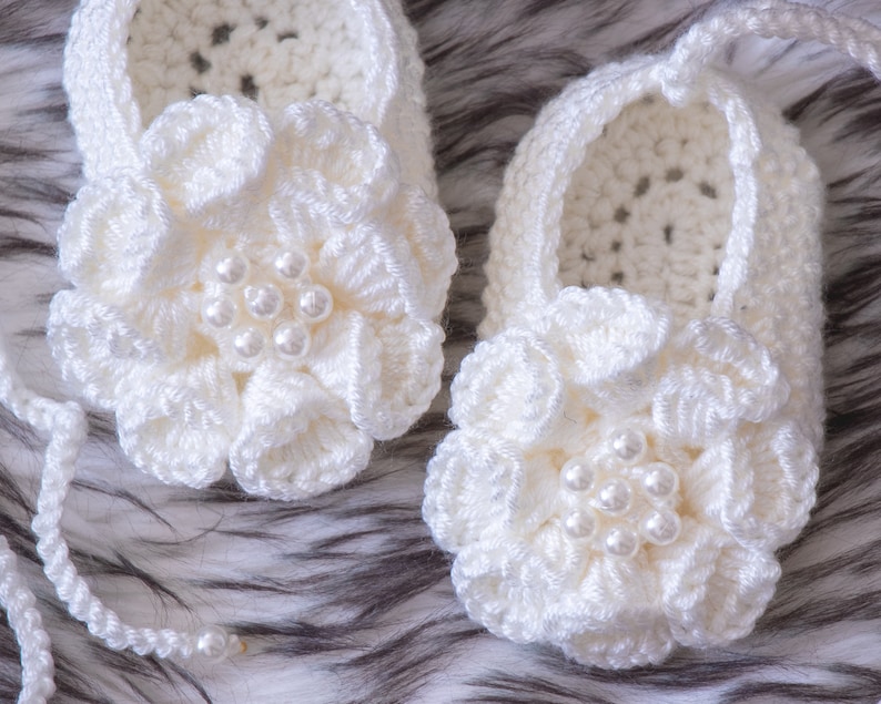 Off White Baby Girl Shoes Flower Shoes Preemie Shoes Baby | Etsy