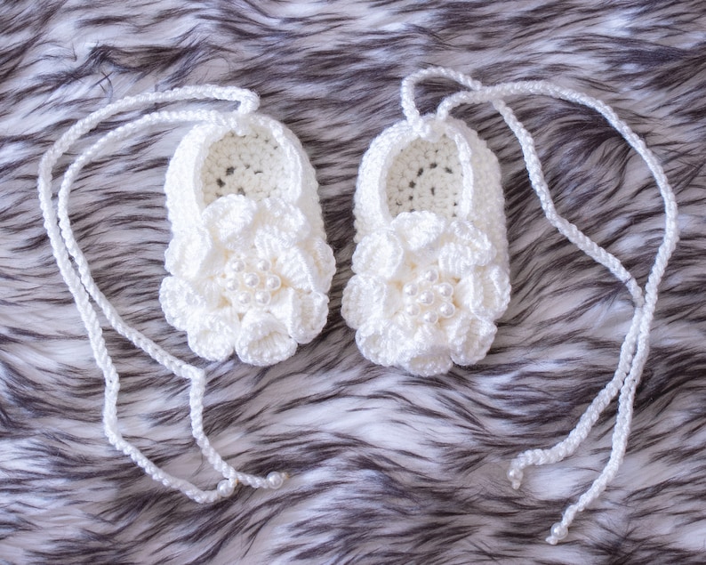Off White Baby Girl Shoes Flower Shoes Preemie Shoes Baby | Etsy
