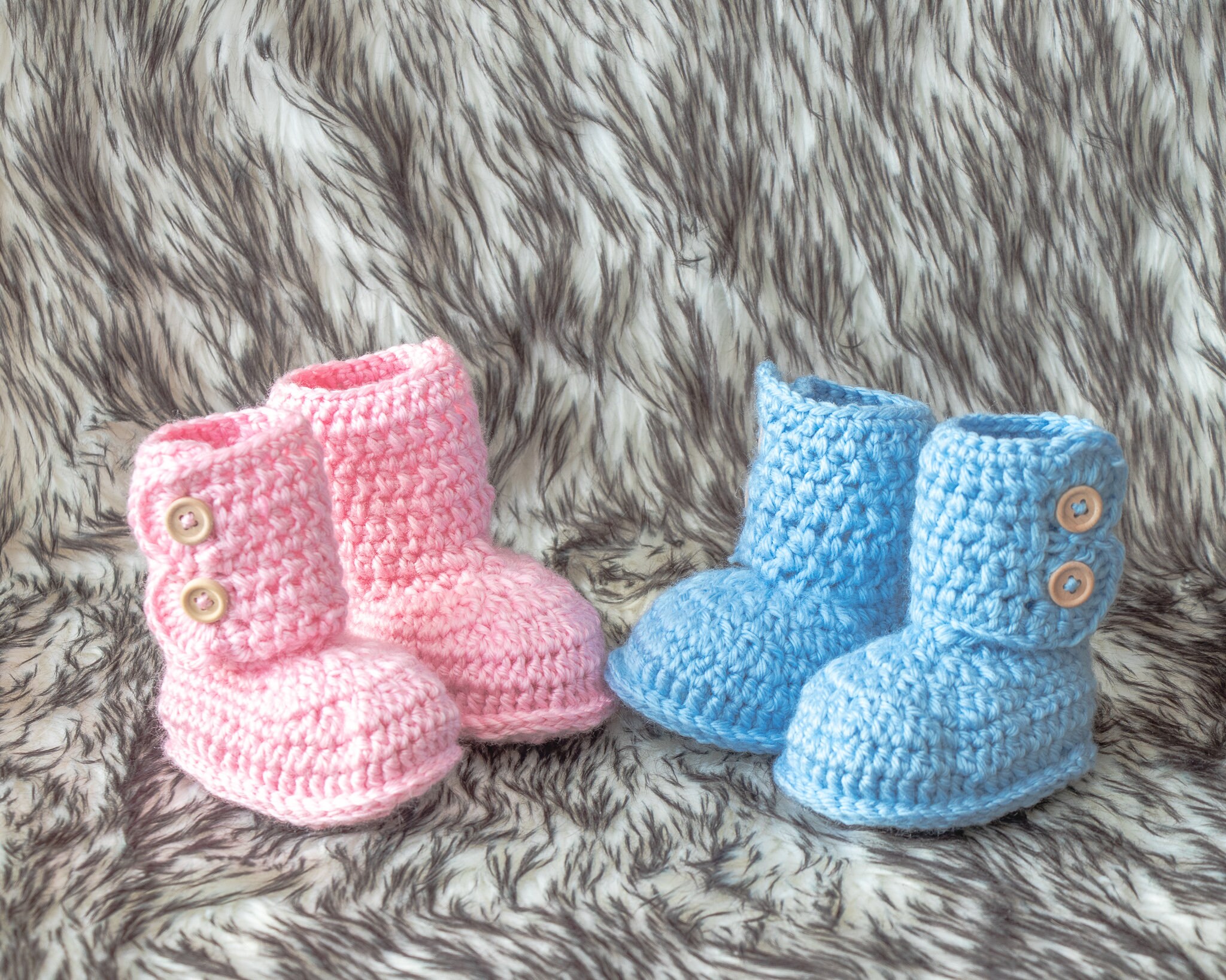 Boy Girl Twins Booties Twin Baby Booties Crochet Newborn | Etsy Ireland