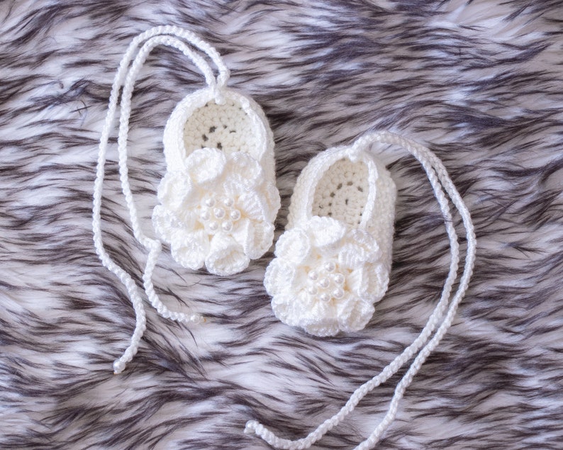 Off White Baby Girl Shoes Flower Shoes Preemie Shoes Baby | Etsy