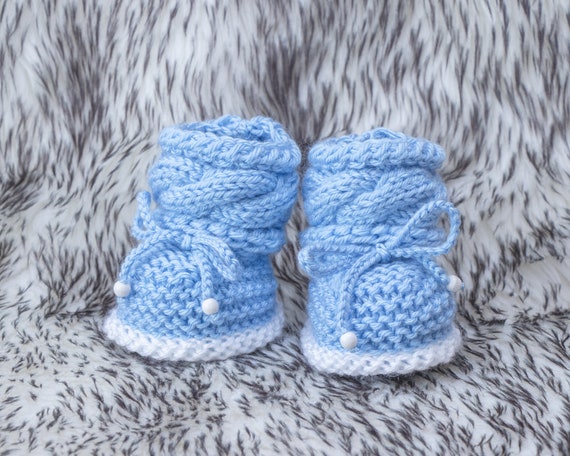 blue baby booties