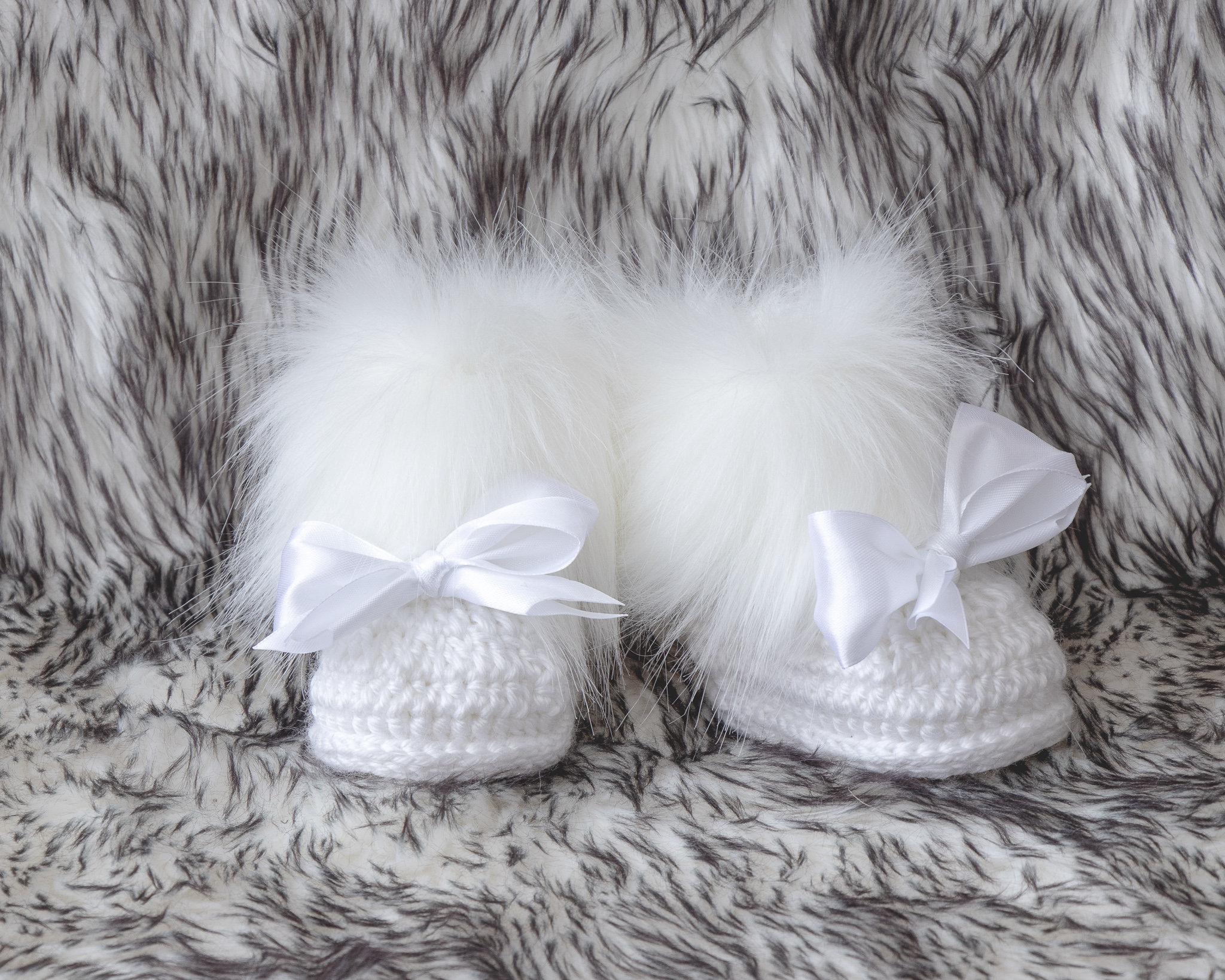 faux fur baby booties