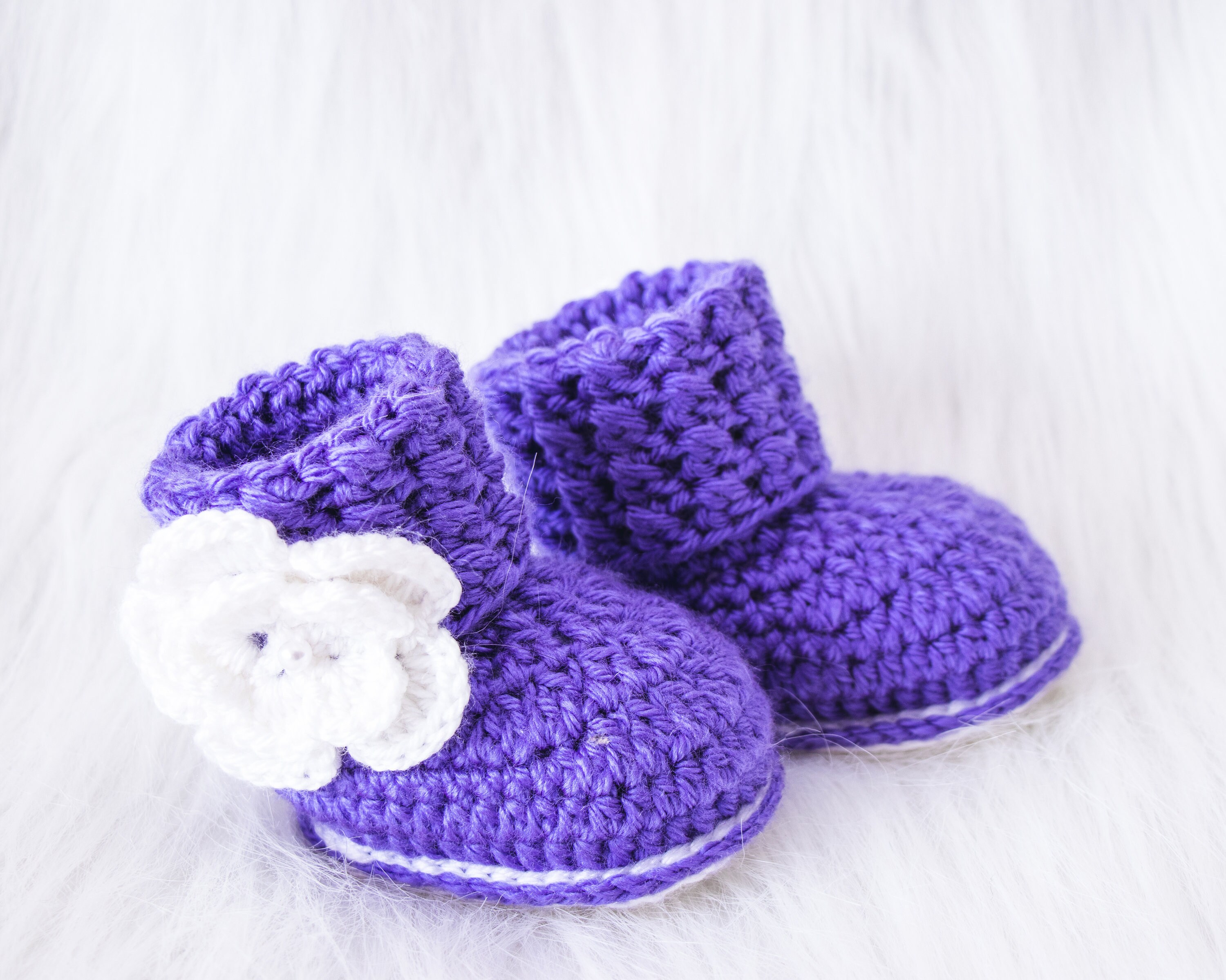 purple baby booties