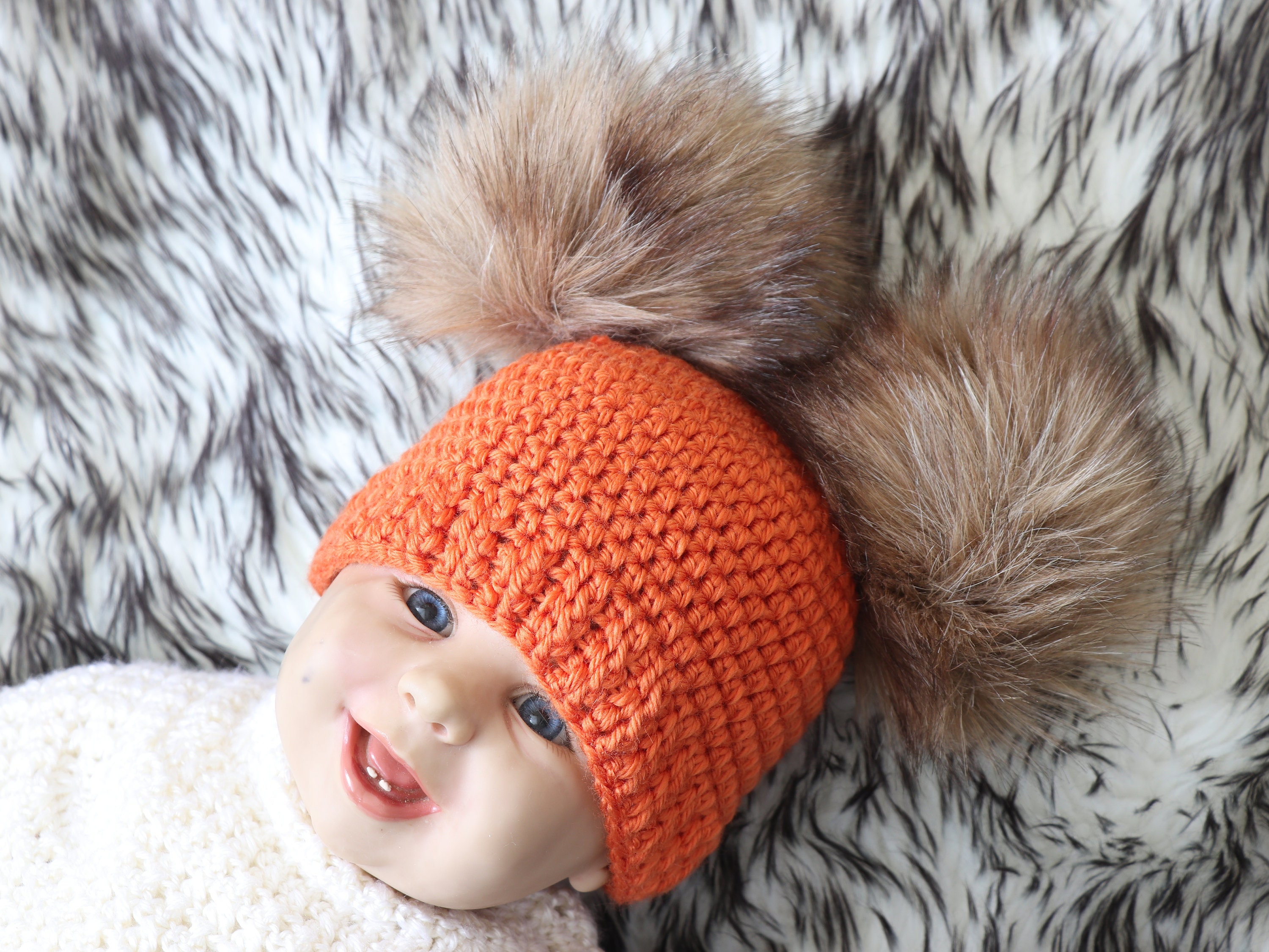 double pom pom beanie baby