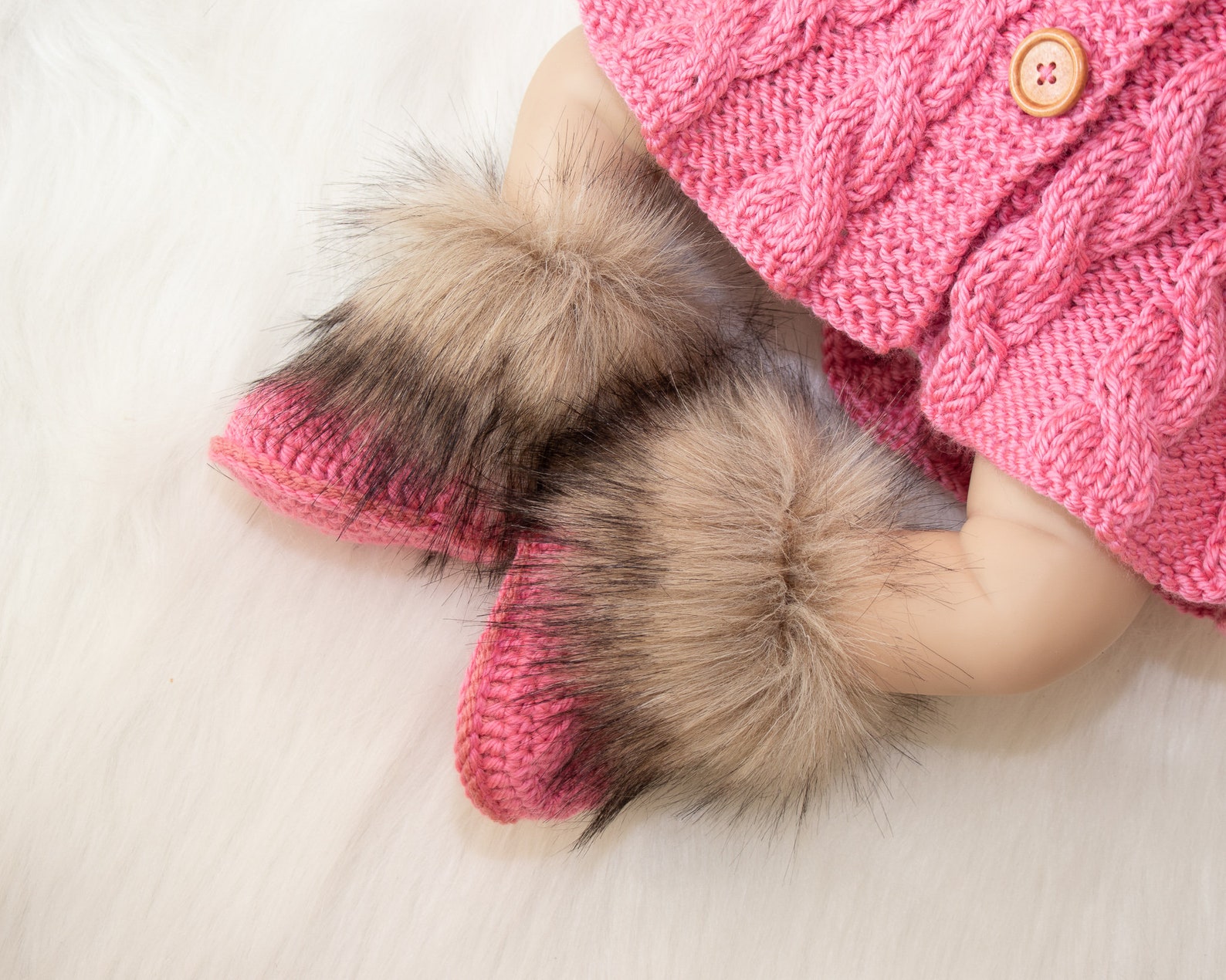 Raspberry Pink Baby Girl Coming Home Outfit Hand Knitted Baby Etsy