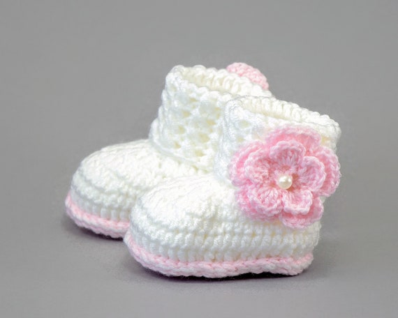 Botines niña zapatos de bebé blancos botines de bebé de Etsy