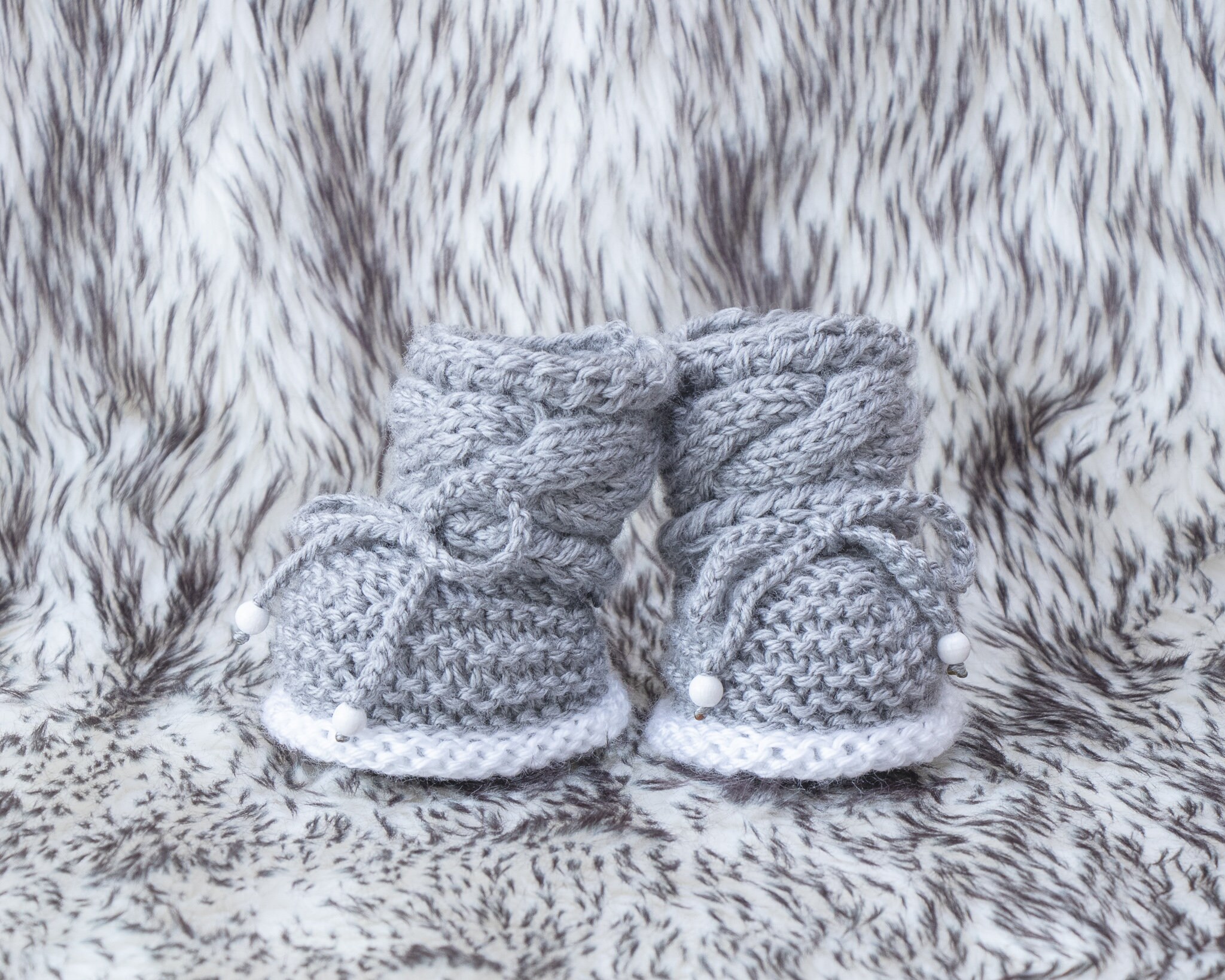 gray baby booties