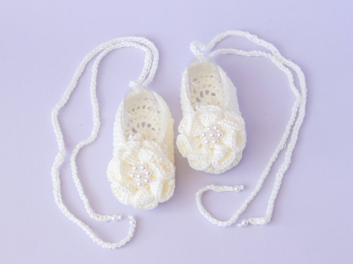 Off White Baby Girl Shoes Flower Shoes Preemie Shoes Baby - Etsy