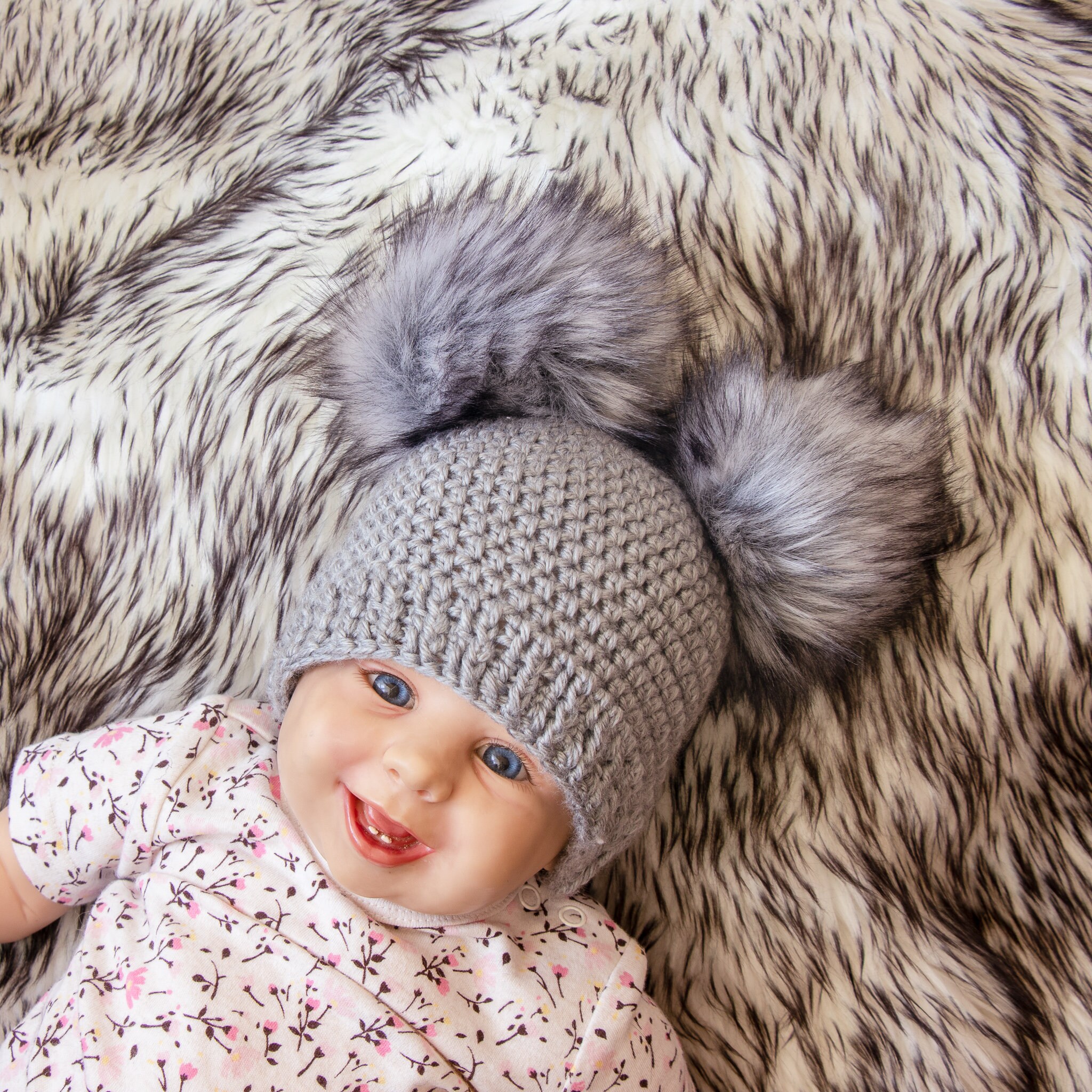 double pom pom beanie baby