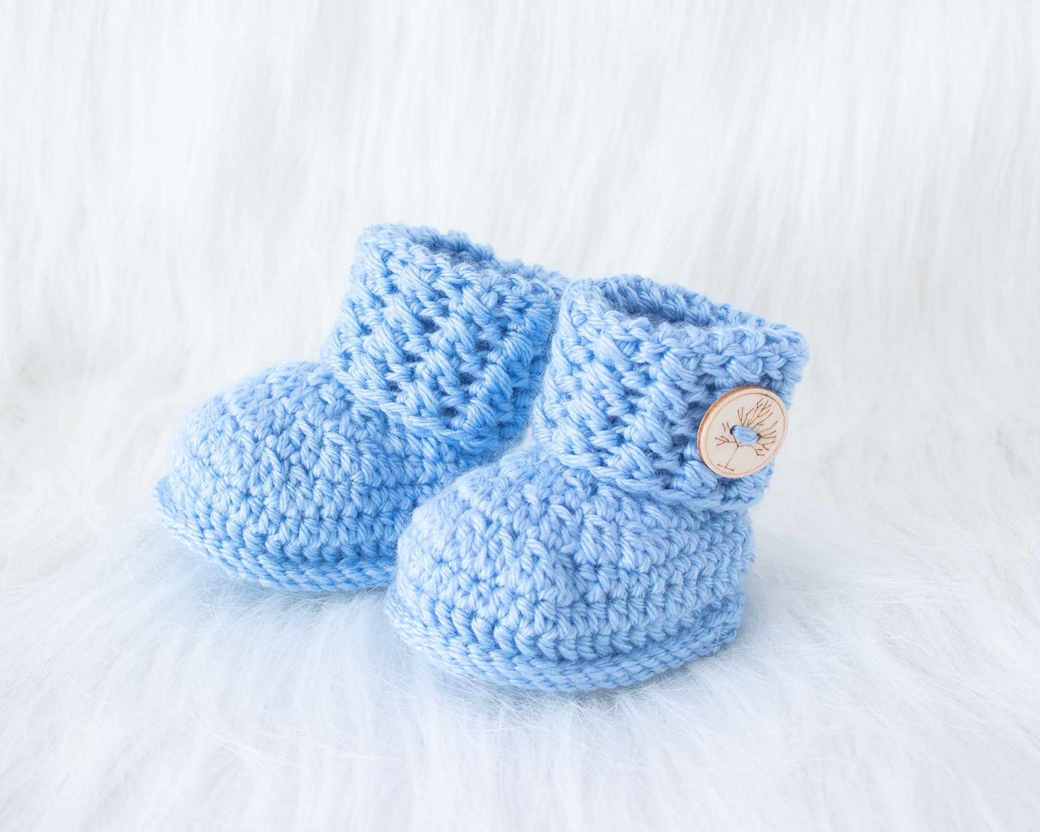 Baby boy hat and booties set, Blue booties and beanie, Crochet baby ...