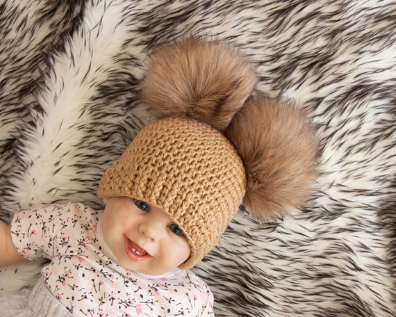 double pom pom hat baby