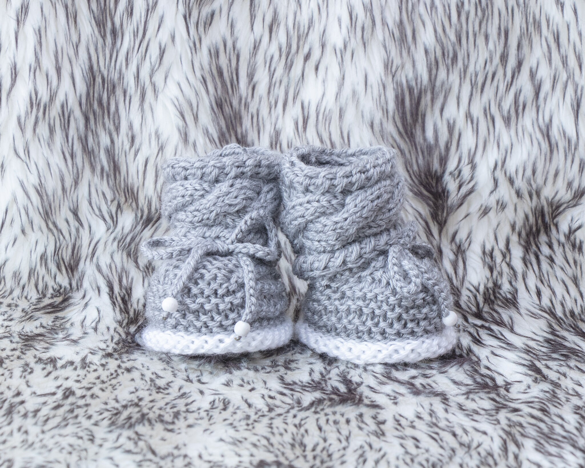 gray baby booties