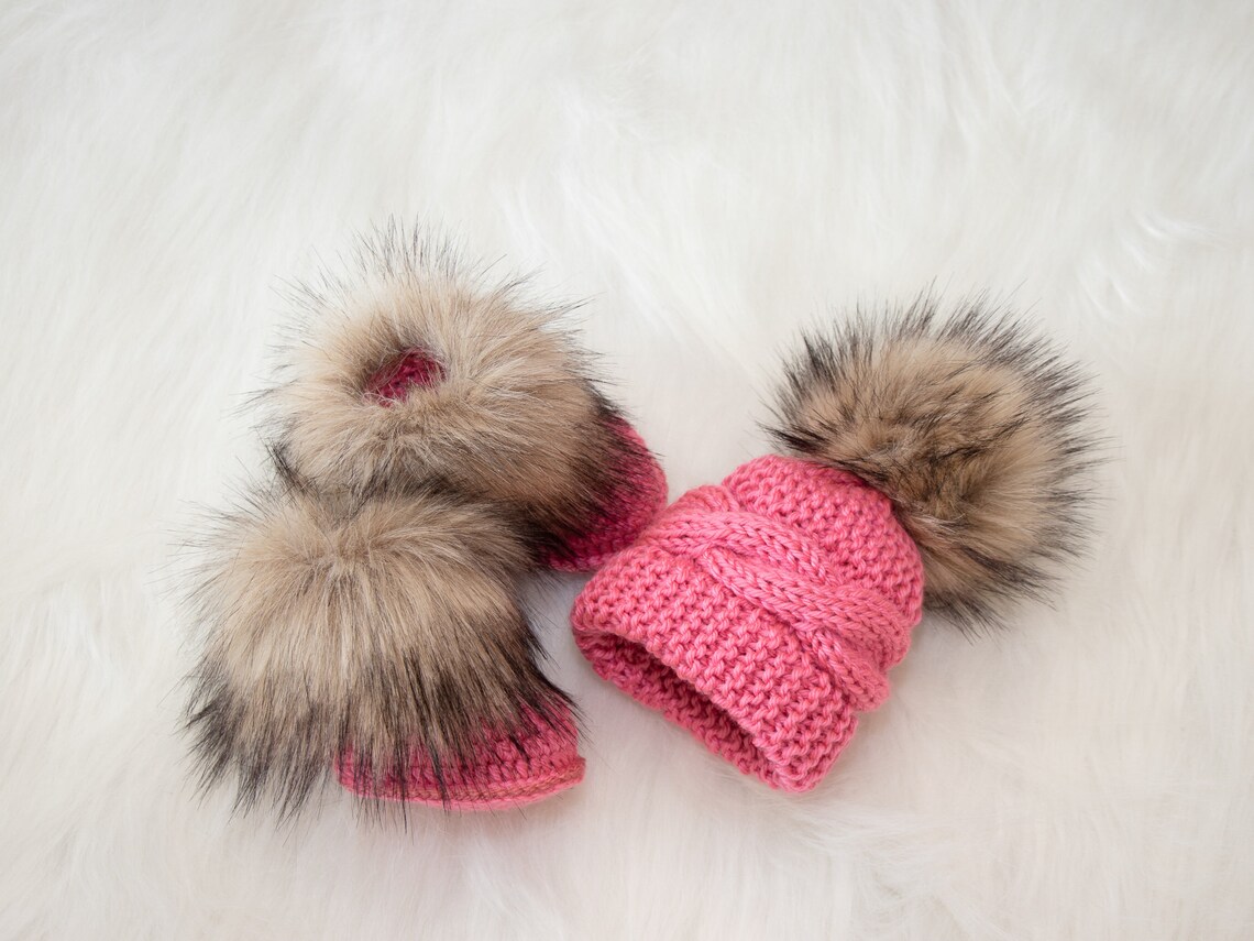 Raspberry Pink Baby Girl Coming Home Outfit Hand Knitted Baby Etsy