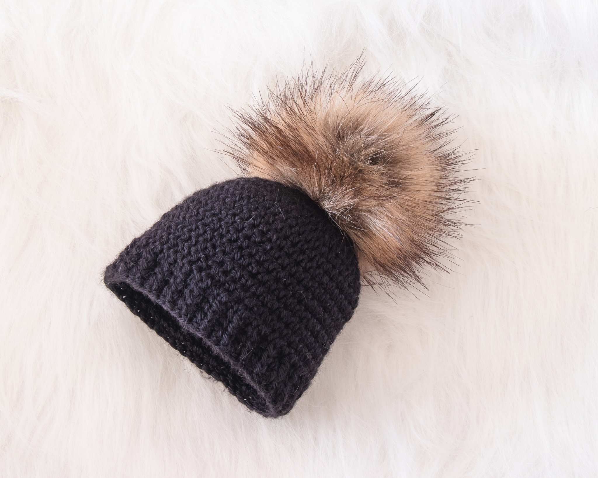 baby winter hat with pom pom