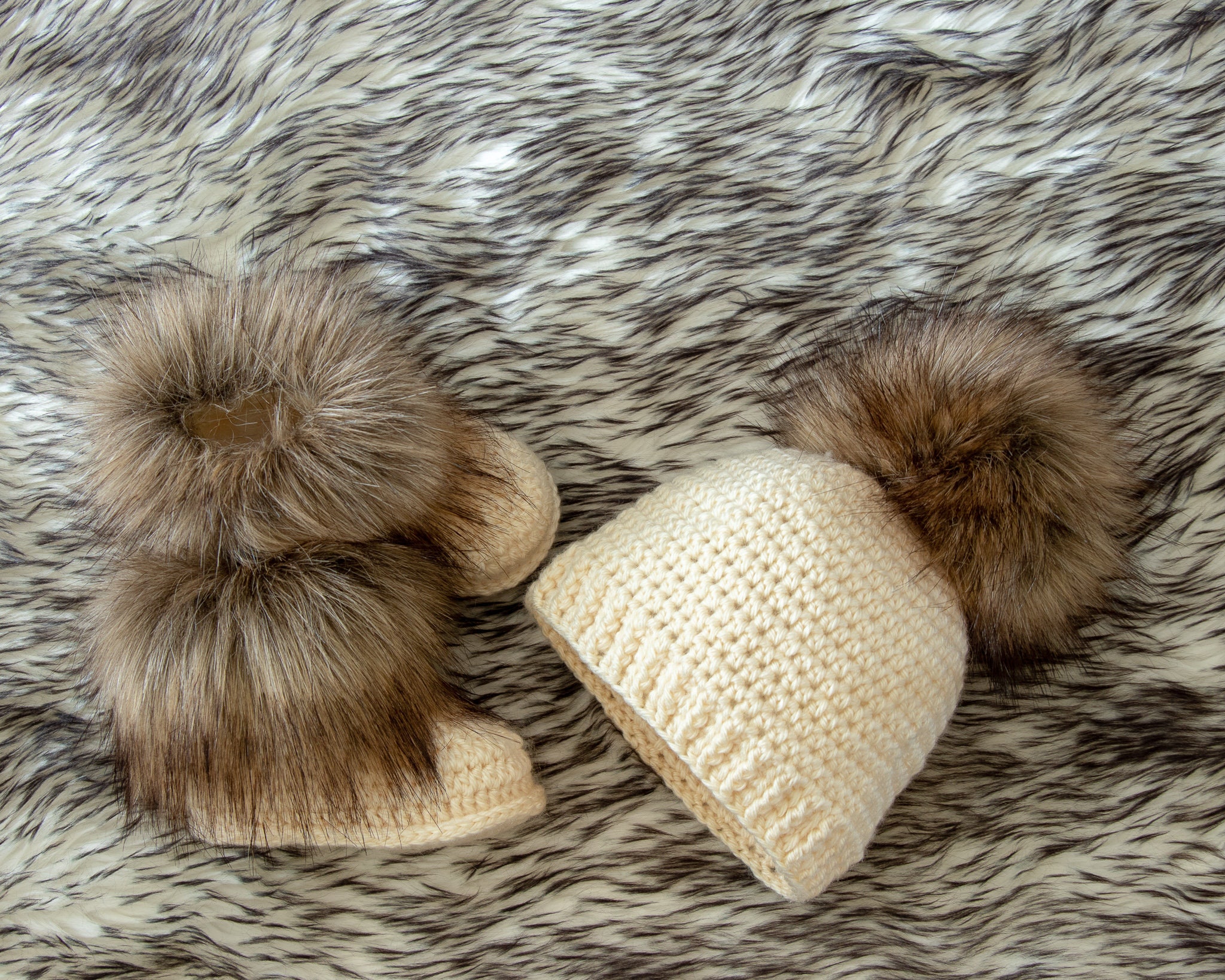 faux fur baby booties