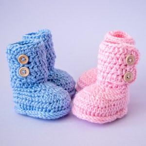 Twin Boy & Girl baby Booties, Crochet booties, Twin preemie gift, Pregnancy Announcement, Pink and blue booties, Pink booties, Blue booties image 4