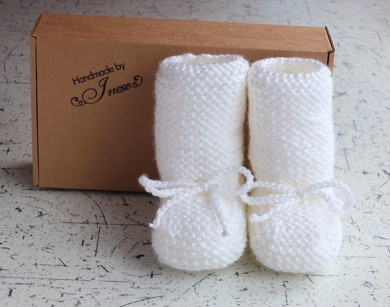 White Baby Boots Knitted Baby Booties Newborn Baby Booties Etsy