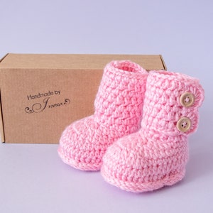 Twin Boy & Girl baby Booties, Crochet booties, Twin preemie gift, Pregnancy Announcement, Pink and blue booties, Pink booties, Blue booties zdjęcie 2