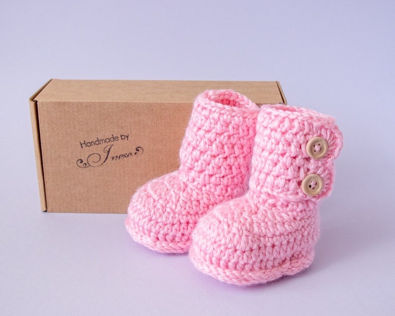 Twin Boy & Girl baby Booties, Crochet booties, Twin preemie gift, Pregnancy Announcement, Pink and blue booties, Pink booties, Blue booties image 2