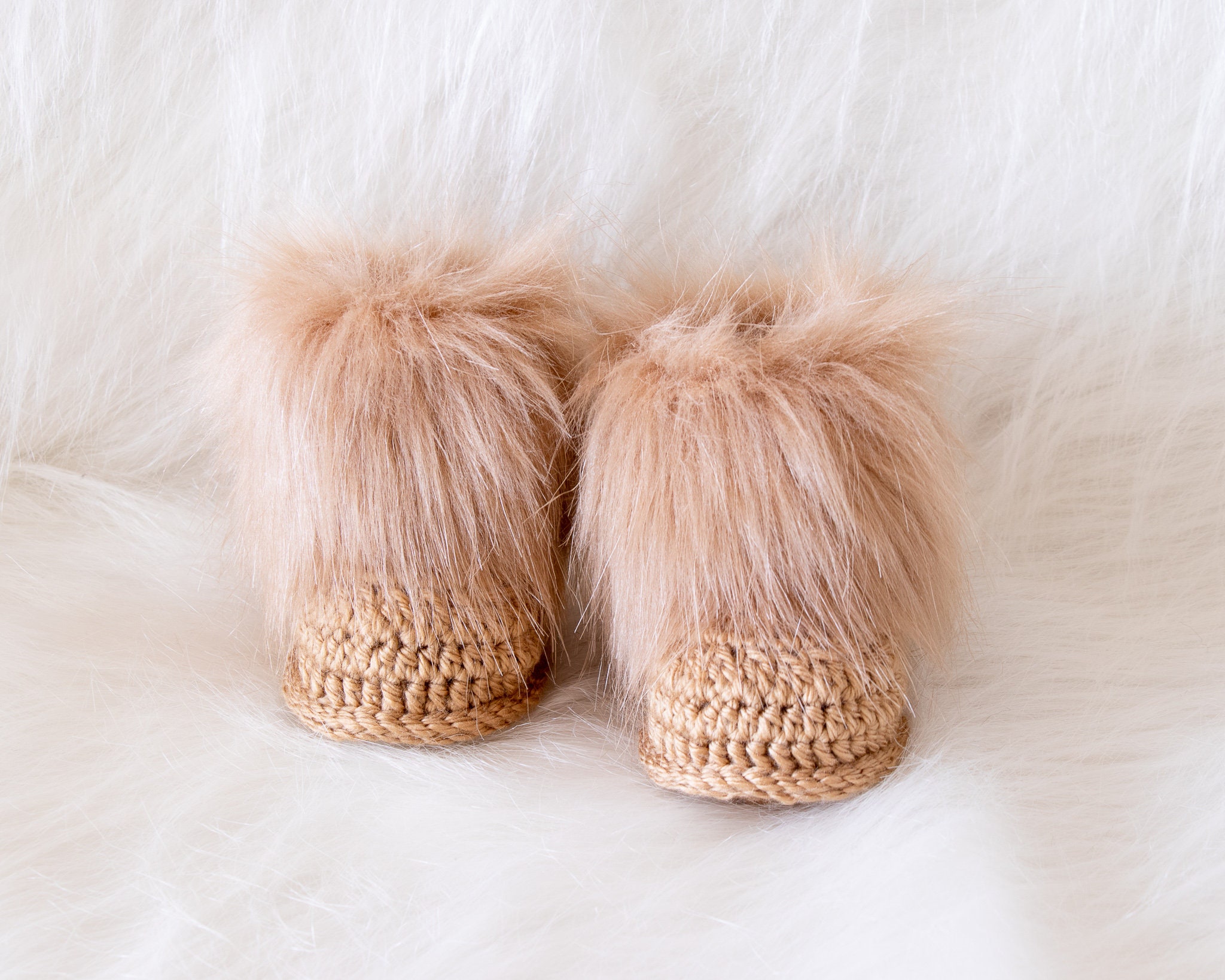 faux fur baby booties