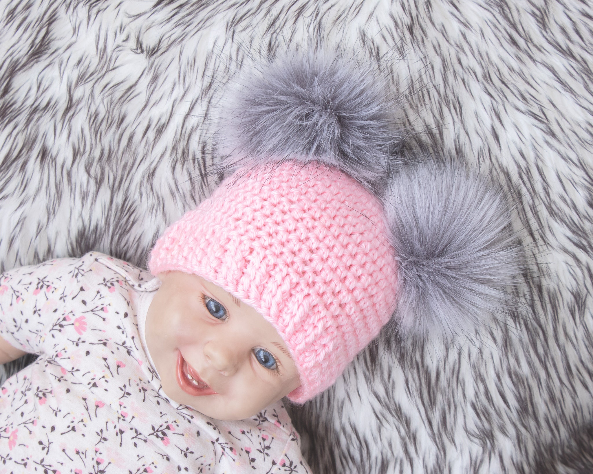 baby girl pom pom hats
