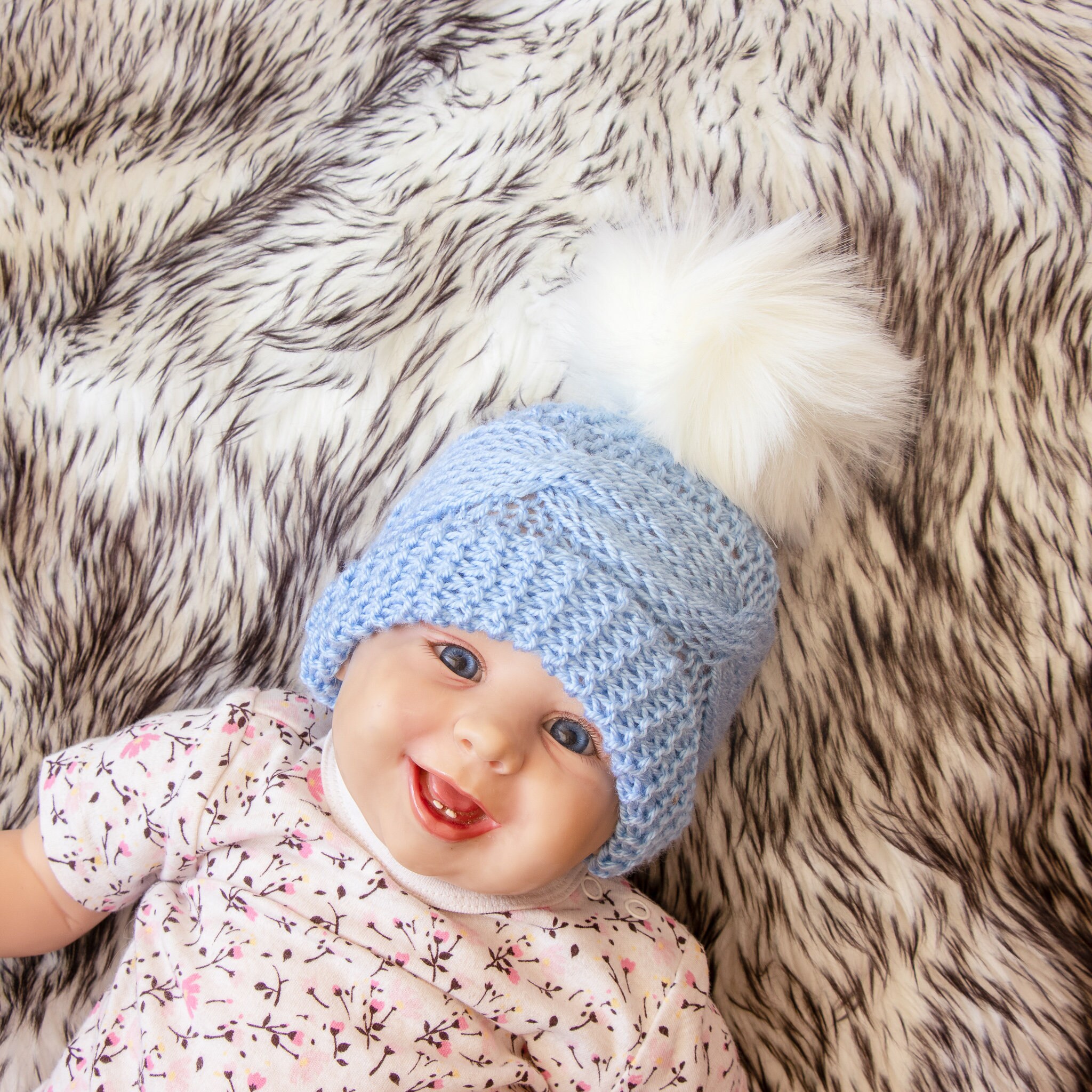 baby boy cable knit hat