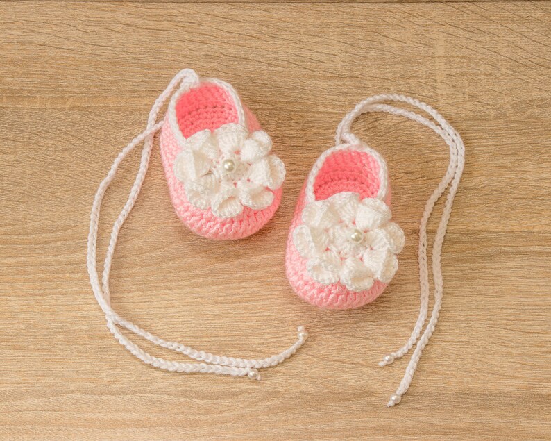 Pink Baby Girl Flower Shoes Preemie Girl Shoes Baby Ballet Etsy