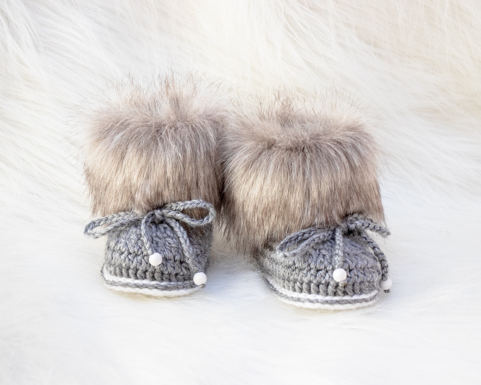 gray baby booties