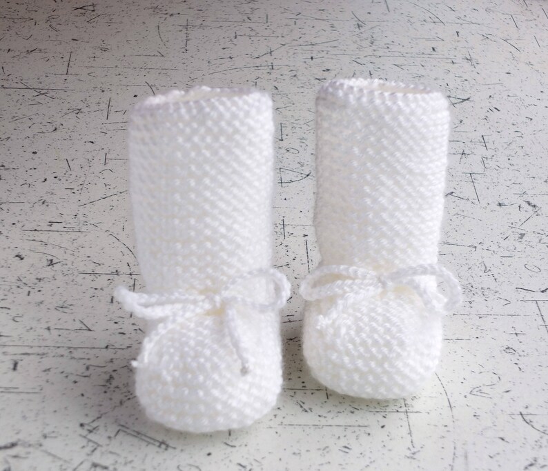 White Baby Boots Knitted Baby Booties Newborn Baby Booties Etsy