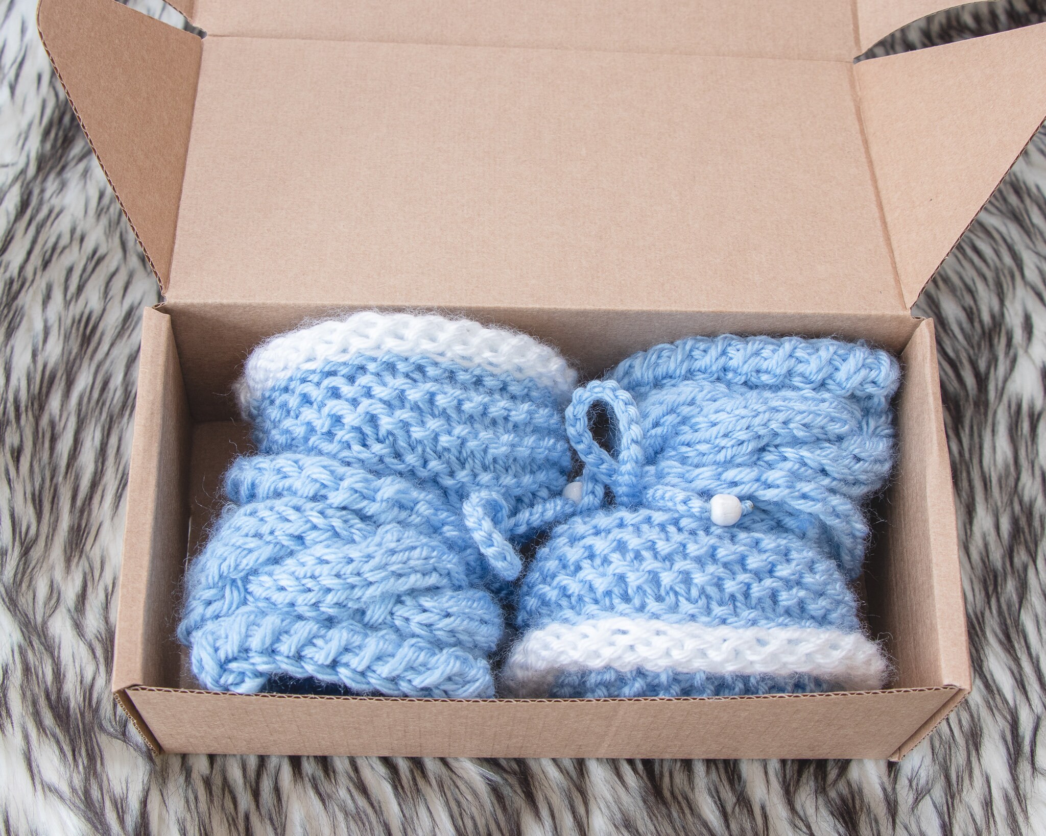 Hand knit Baby boy booties Knitted baby booties Blue Baby Etsy