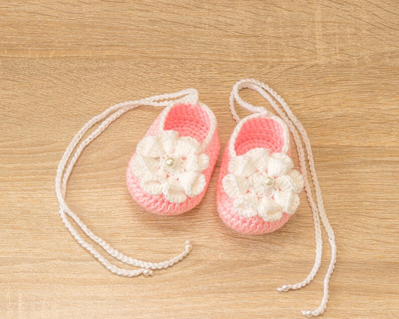 Pink Baby Girl Flower Shoes Preemie Girl Shoes Baby Ballet Etsy