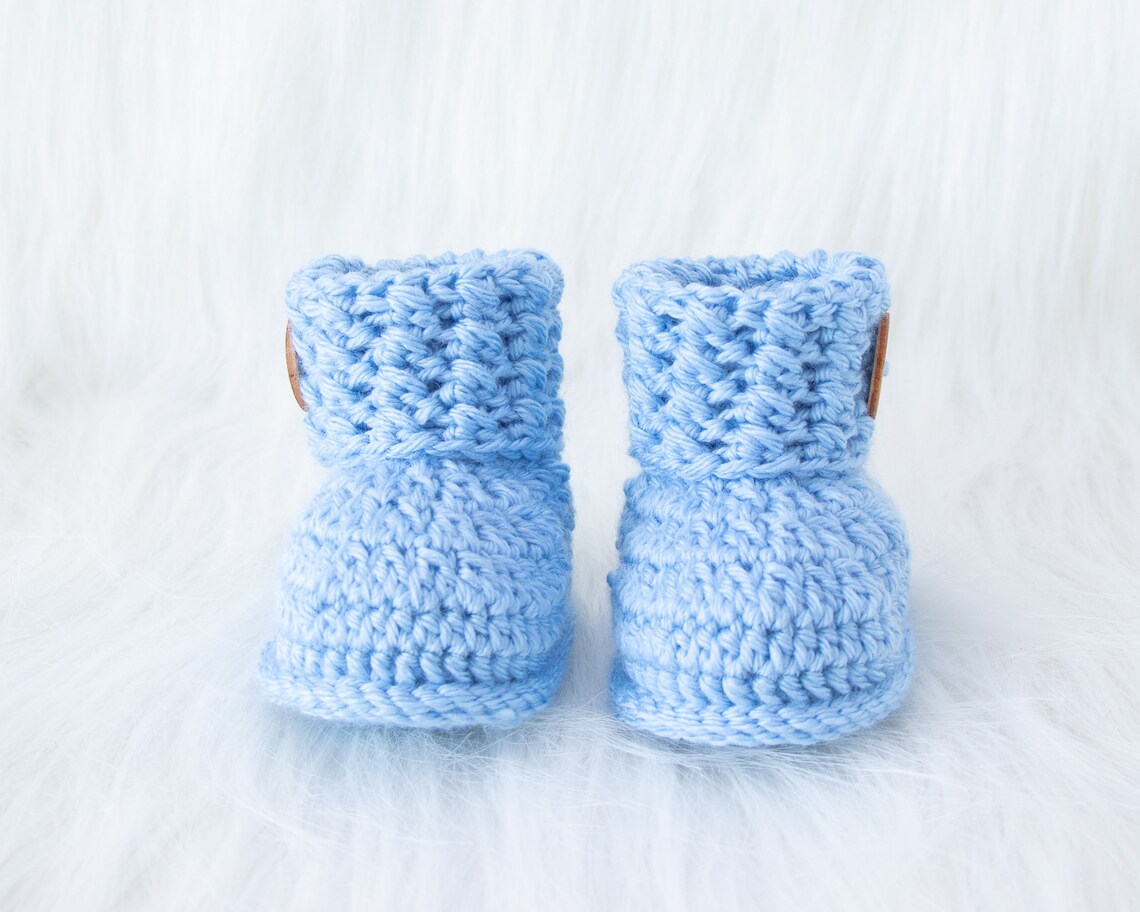 Blue Baby boy booties Crochet baby booties Baby Etsy