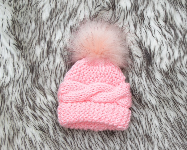 Pink Baby Booties and hat, Knitted Baby Hat, Knitted Baby Booties, Baby girl outfit, Baby girl booties, Baby girl beanie, Baby girl gift image 6