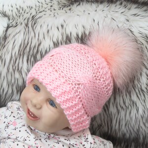 Pink Baby Booties and hat, Knitted Baby Hat, Knitted Baby Booties, Baby girl outfit, Baby girl booties, Baby girl beanie, Baby girl gift image 9