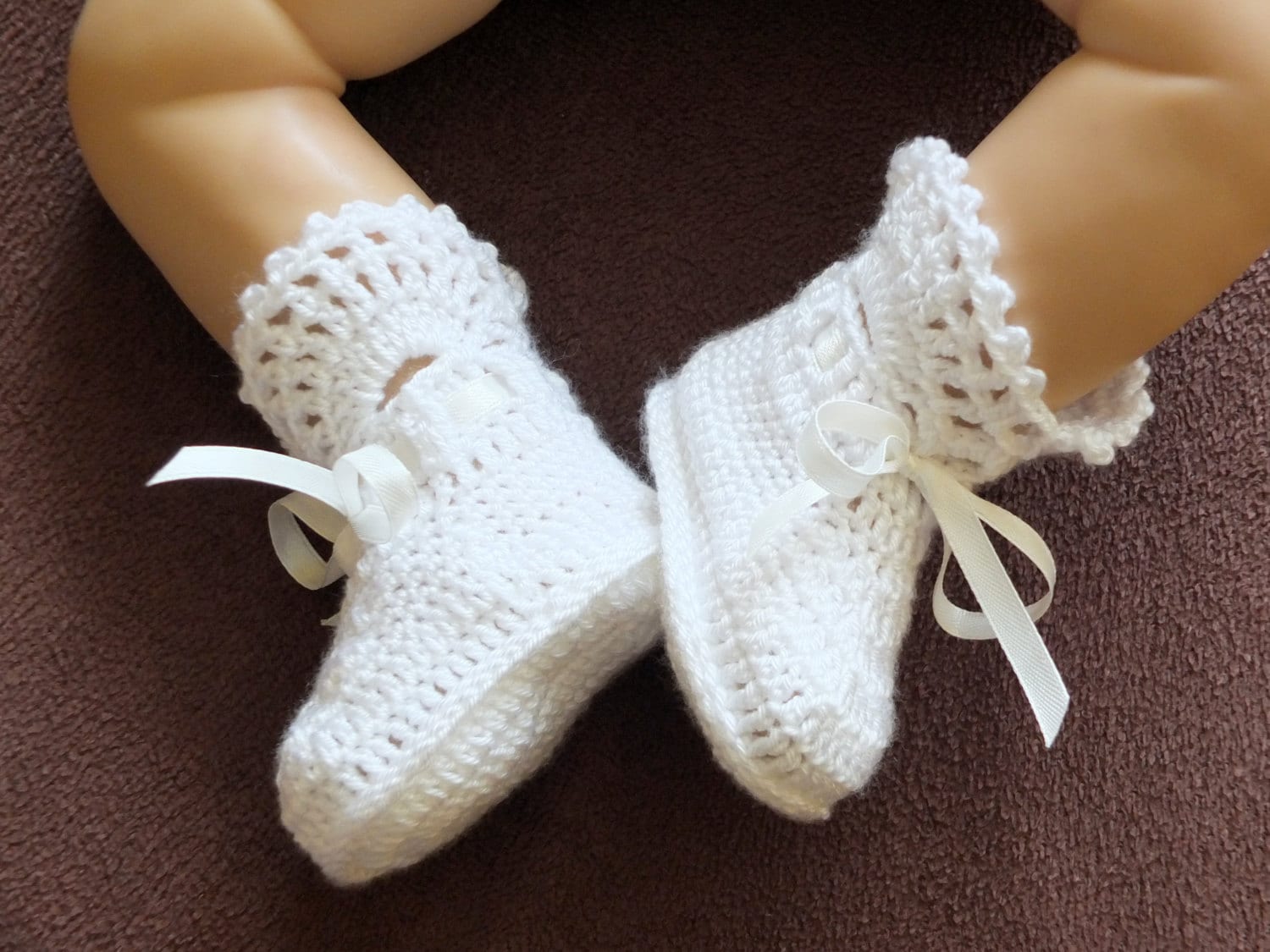 White Baby girl booties Crochet Baby Booties White Booties Etsy