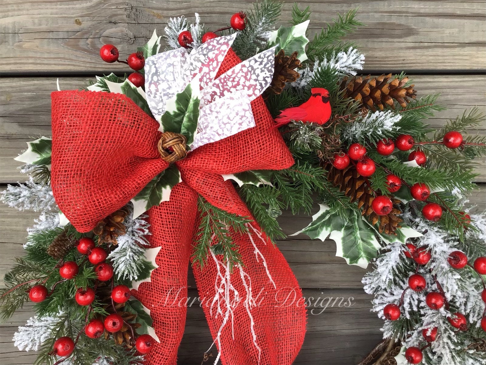 Large Christmas Front Door Wreath/winter Decor/red and Green