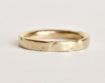 Gold Wedding Band Organic Shaped Ring Unique Textured Ring 9 Carat Yellow Gold Molten Ring Alternative Wedding Rustic Ring Brushed Gold