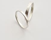 Silver Wedding Ring Set - Distressed Texture - Unique Wedding Band Set - Recycled Sterling Silver