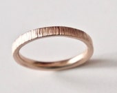 Rose Gold Wedding Band - Tree Bark Ring - Unique Wedding Ring  - Men's Wedding Band - Woodland Wedding - Recycled 9 Carat Gold