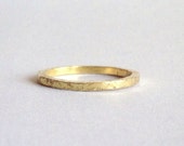 Gold Ring - Distressed Texture Wedding Band - 9 Carat Gold Ring - Men's Women's - Unisex