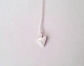 Silver Triangle Necklace - Textured - Recycled Silver Pendant - Eco friendly - Geometric - Minimal Simple